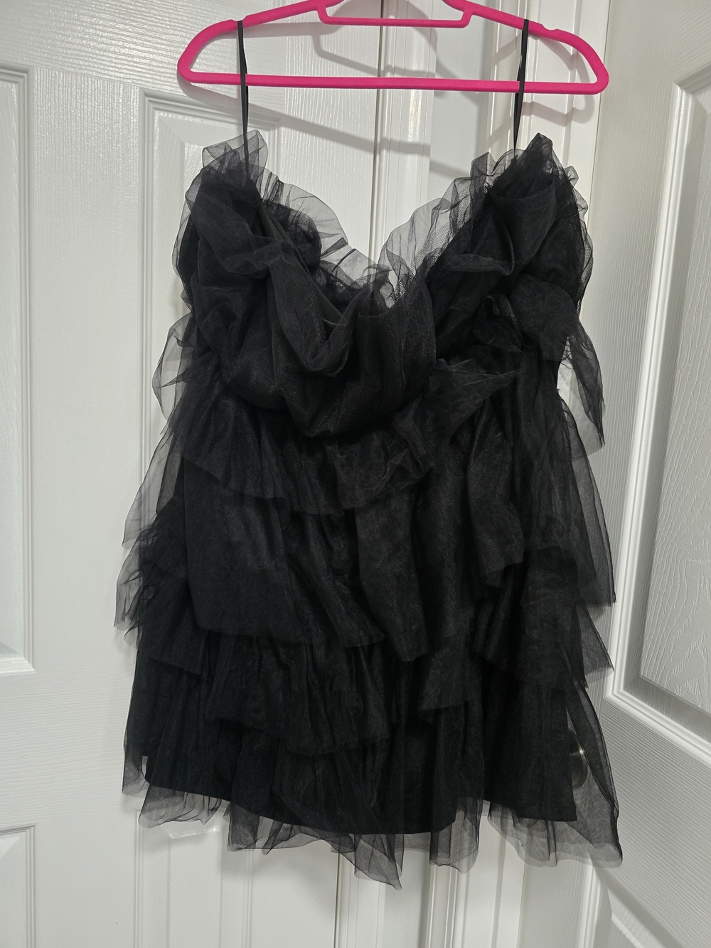 SHEIN Plus Size Black Tiered Tulle Dress - Curve 3XL